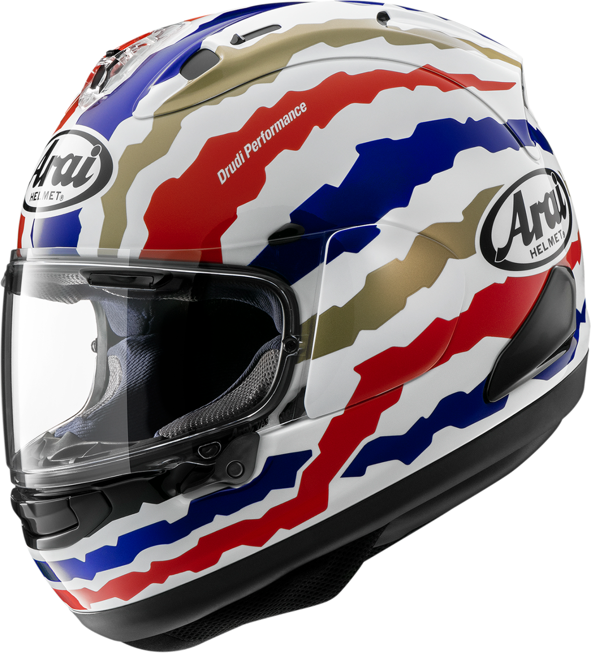 Arai Corsair-X Doohan motorcycle helmet in XS with red and black racing design, featuring aerodynamic vents and sleek finish.
