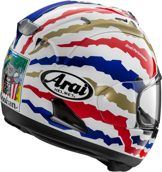 Arai Helmets Corsair-X Doohan Restyle motorcycle helmet in XS with black and red design, featuring aerodynamic vents and visor
