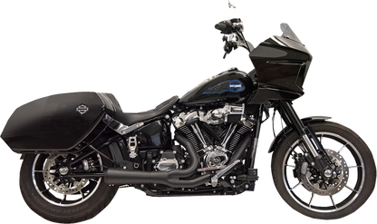 BASSANI XHAUST 2-into-1 Ripper exhaust system with megaphone muffler for Harley M8 Softail, short black finish, part 1S79B