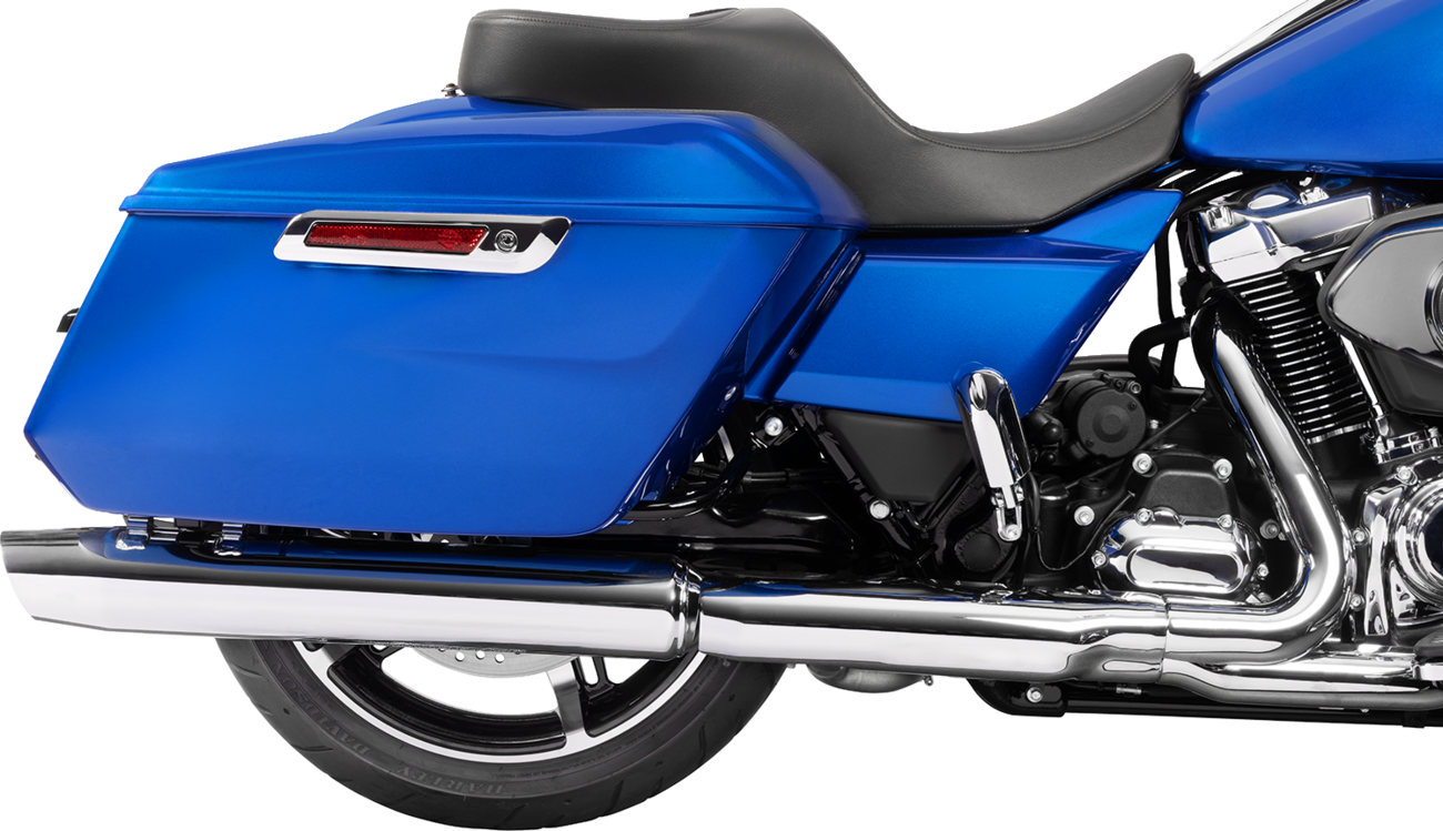 Black vinyl Drag Specialties Freedom Seat for FLT/FLH motorcycles, model 4711A, with a comfortable, contoured design.