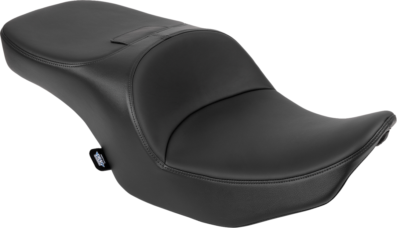 Black vinyl and solar leather Drag Specialties Freedom Seat for FLT/FLH motorcycles, model 4711E, 2023-2025.
