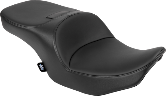 Black vinyl and solar leather Drag Specialties Freedom Seat for FLT/FLH motorcycles, model 4711E, 2023-2025.