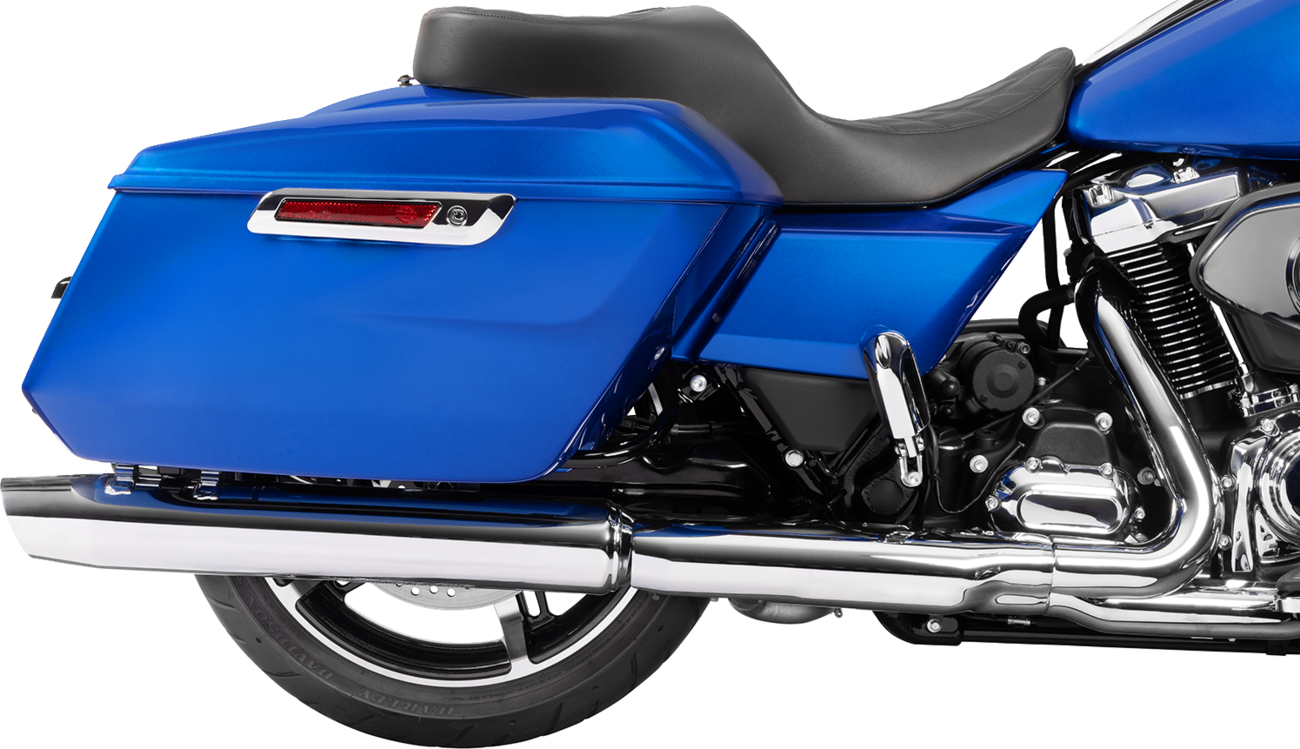 Black vinyl Drag Specialties Freedom Seat with double diamond stitching for Harley FLT/FLH 2023-2025, model part #4711B.