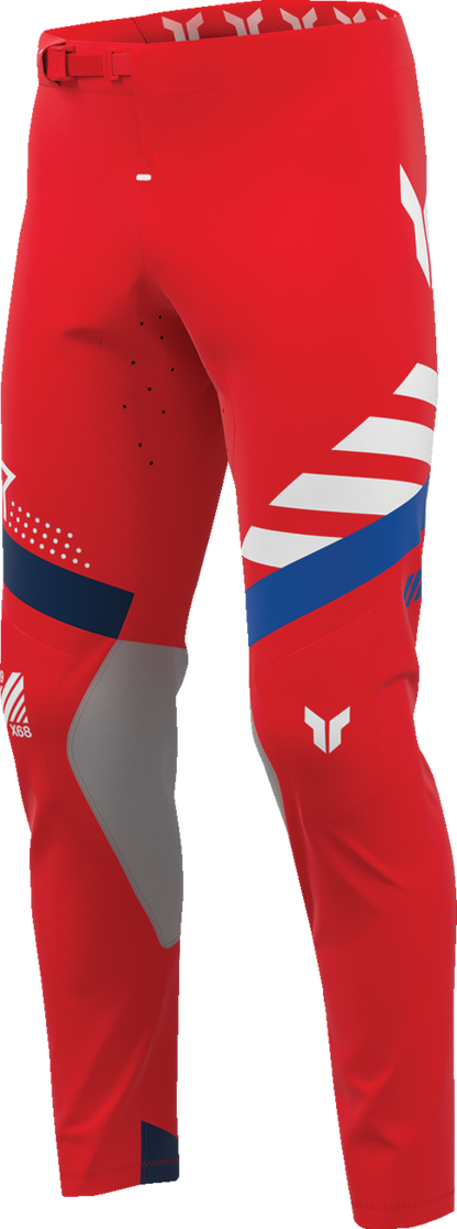 Red THOR Sportmode Synth Pants in US 34, featuring sleek design and athletic fit, perfect for active wear.