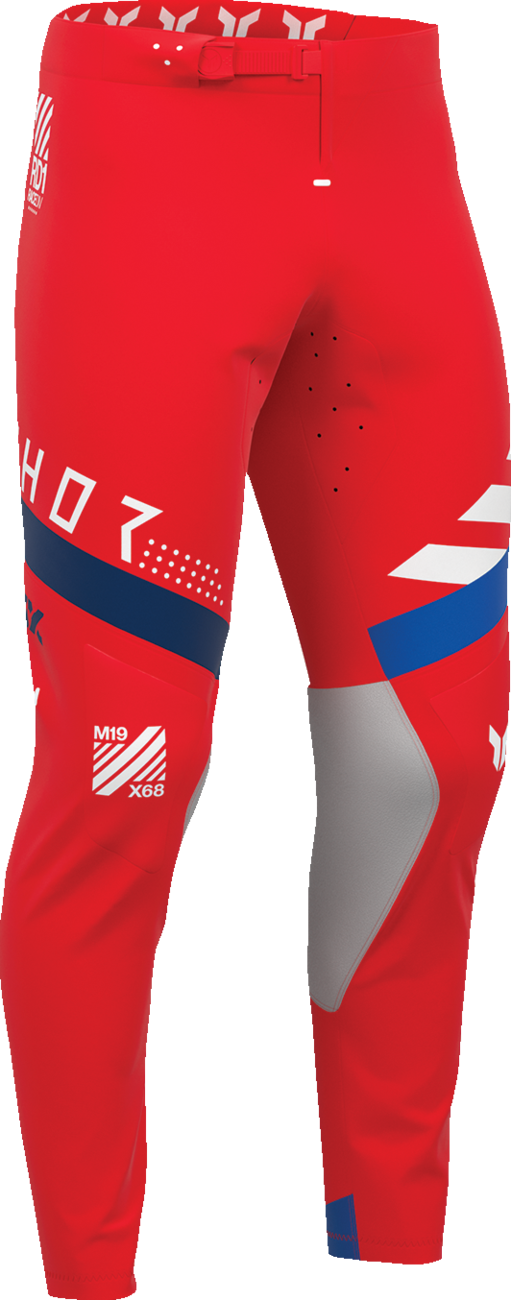 Red THOR Sportmode Synth Pants in US size 36, featuring sleek design and sporty fabric, ideal for active wear.