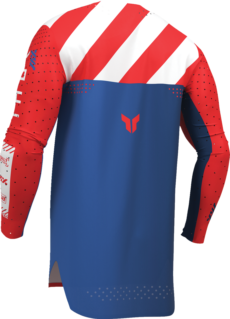 Red THOR Sportmode Synth Jersey 2XL motorcycle riding jersey with breathable fabric and stylish design.