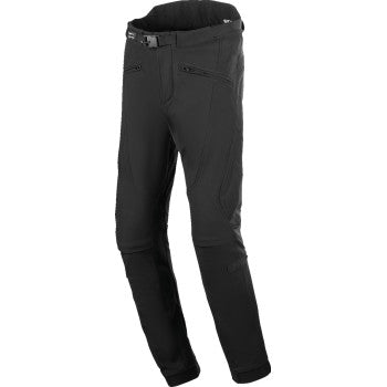 Black Alpinestars Alden Pants in size 32, showing the front view with sleek design and subtle branding details.