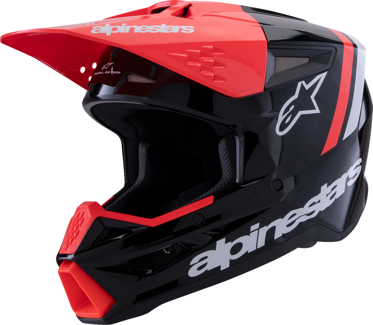 ALPINESTARS, Alpinestars SM3 Radium Helmet - Gloss Black/Red Fluo/White, Large