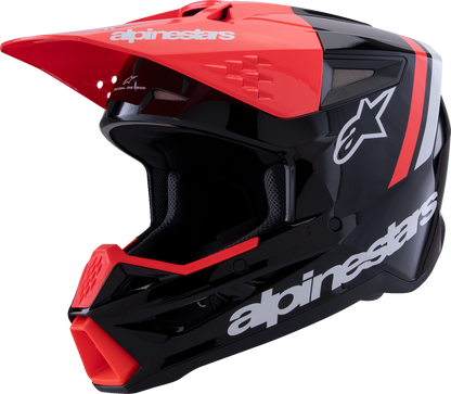 ALPINESTARS, Alpinestars SM3 Radium Helmet - Gloss Black/Red Fluo/White, Large