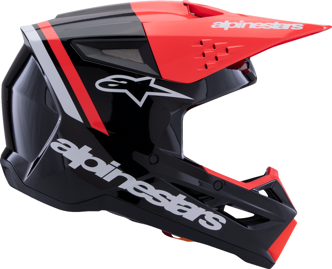 ALPINESTARS, Alpinestars SM3 Radium Helmet - Gloss Black/Red Fluo/White, Large