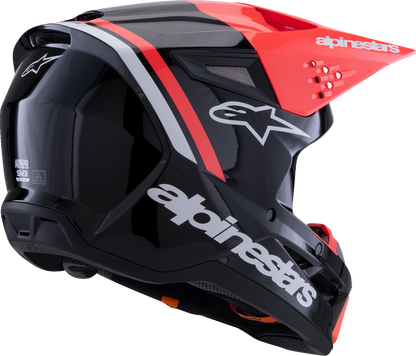 ALPINESTARS, Alpinestars SM3 Radium Helmet - Gloss Black/Red Fluo/White, Large