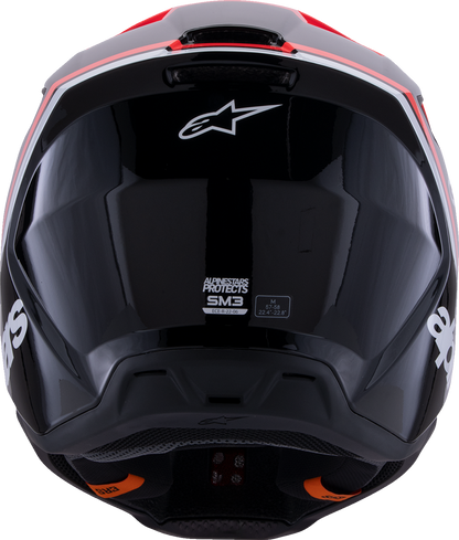 ALPINESTARS, Alpinestars SM3 Radium Helmet - Gloss Black/Red Fluo/White, Large