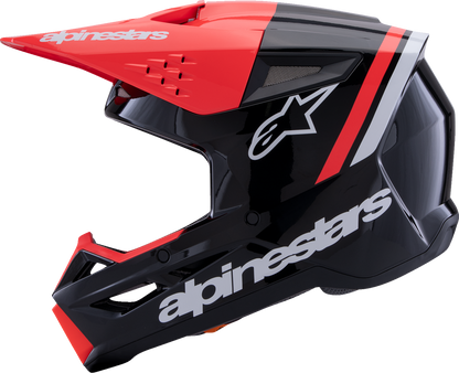 ALPINESTARS, Alpinestars SM3 Radium Helmet - Gloss Black/Red Fluo/White, Large