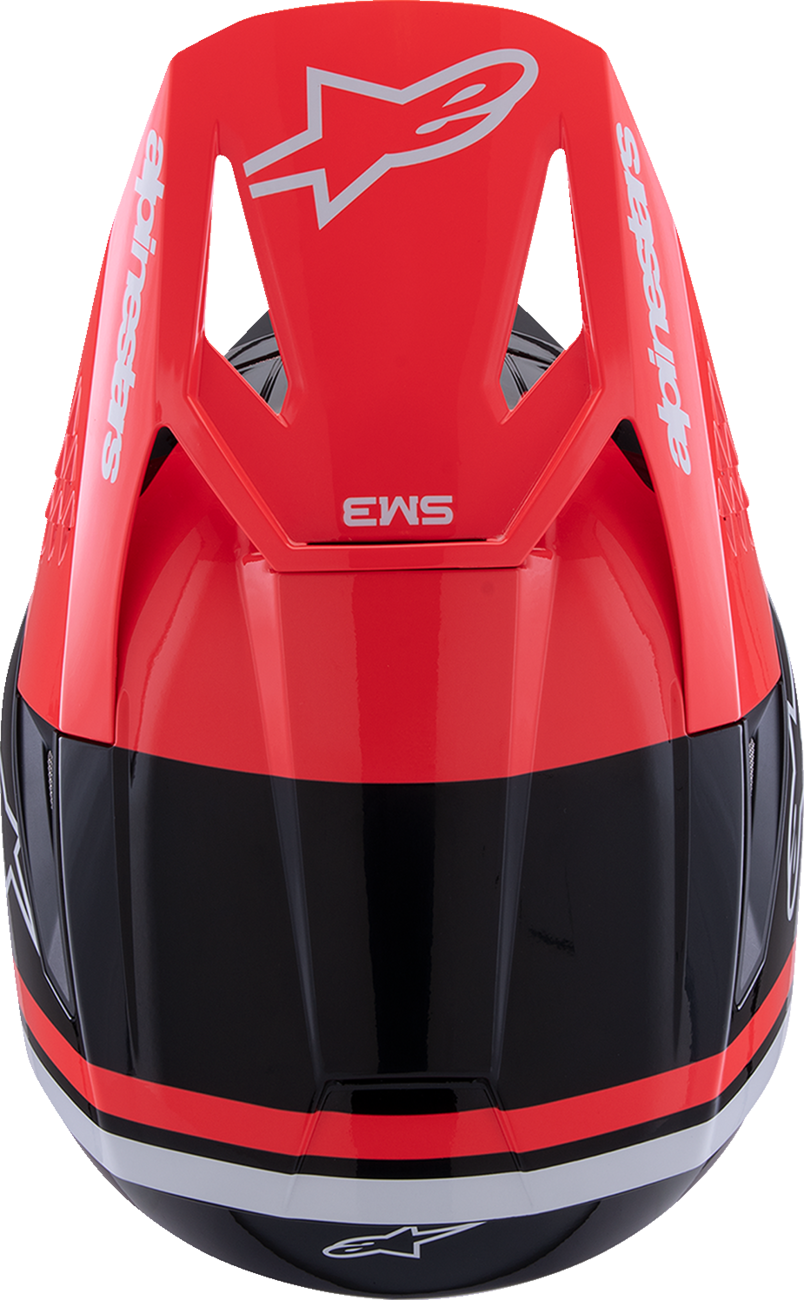 ALPINESTARS, Alpinestars SM3 Radium Helmet - Gloss Black/Red Fluo/White, Large