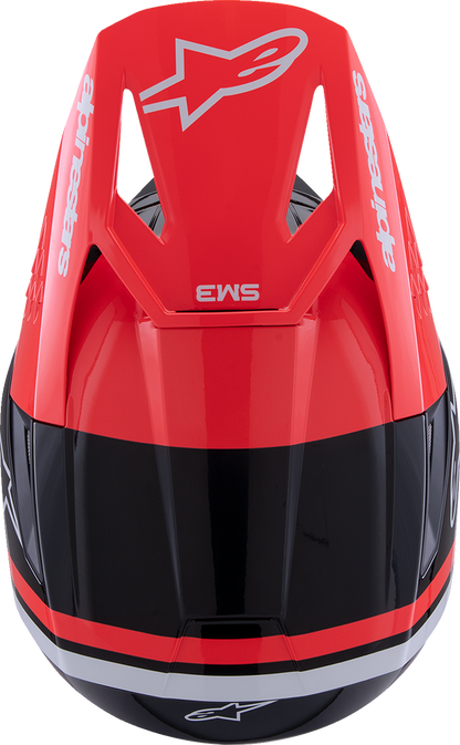 ALPINESTARS, Alpinestars SM3 Radium Helmet - Gloss Black/Red Fluo/White, Large