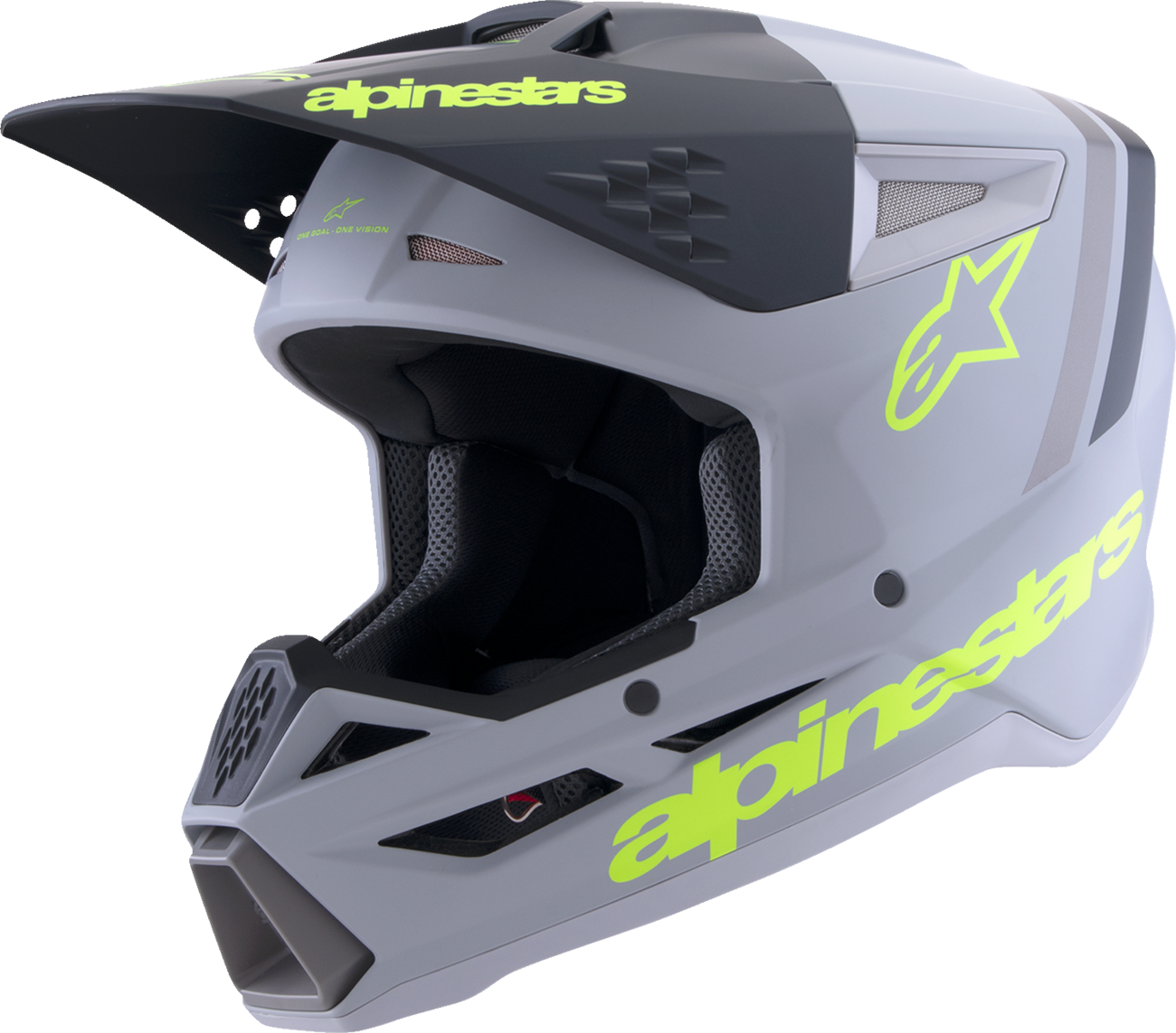 ALPINESTARS, Alpinestars SM3 Helmet Radium Matte Gray/Black/Yellow Fluo Large (Part No. 8300826-9510-L)