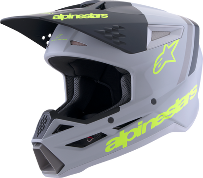 ALPINESTARS, Alpinestars SM3 Helmet Radium Matte Gray/Black/Yellow Fluo Large (Part No. 8300826-9510-L)