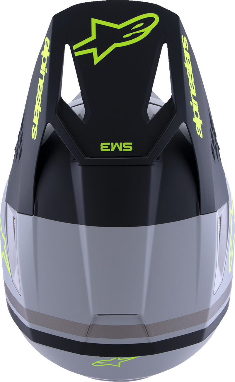 ALPINESTARS, Alpinestars SM3 Helmet Radium Matte Gray/Black/Yellow Fluo Large (Part No. 8300826-9510-L)