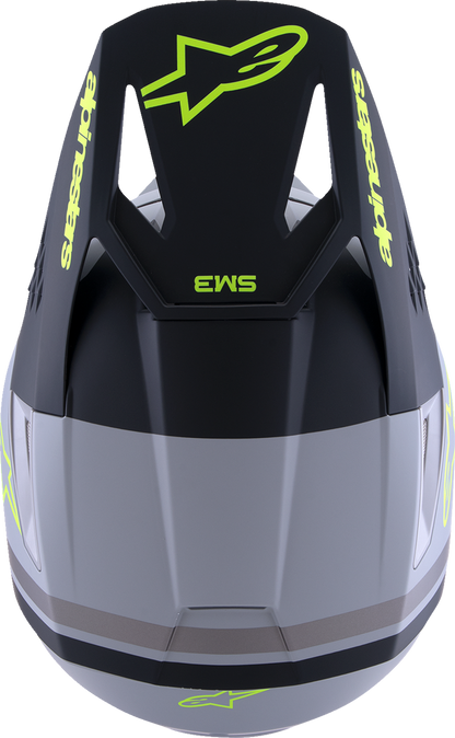 ALPINESTARS, Alpinestars SM3 Helmet Radium Matte Gray/Black/Yellow Fluo Large (Part No. 8300826-9510-L)