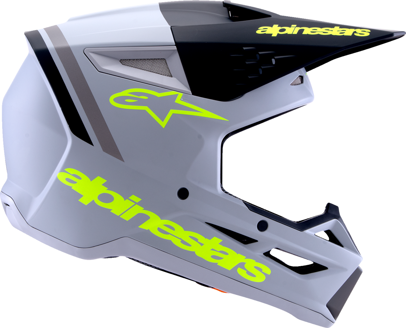 ALPINESTARS, Alpinestars SM3 Helmet Radium Matte Gray/Black/Yellow Fluo Large (Part No. 8300826-9510-L)