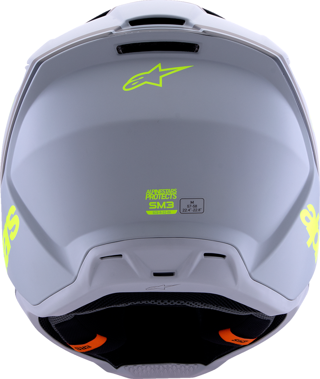 ALPINESTARS, Alpinestars SM3 Helmet Radium Matte Gray/Black/Yellow Fluo Large (Part No. 8300826-9510-L)