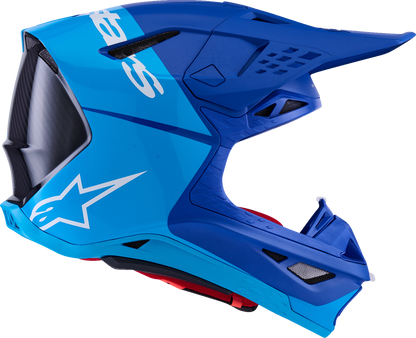 ALPINESTARS, Alpinestars Supertech M10 Helmet - Flood Blue/Black Carbon, Small (Part No. 8301023-7282-S)