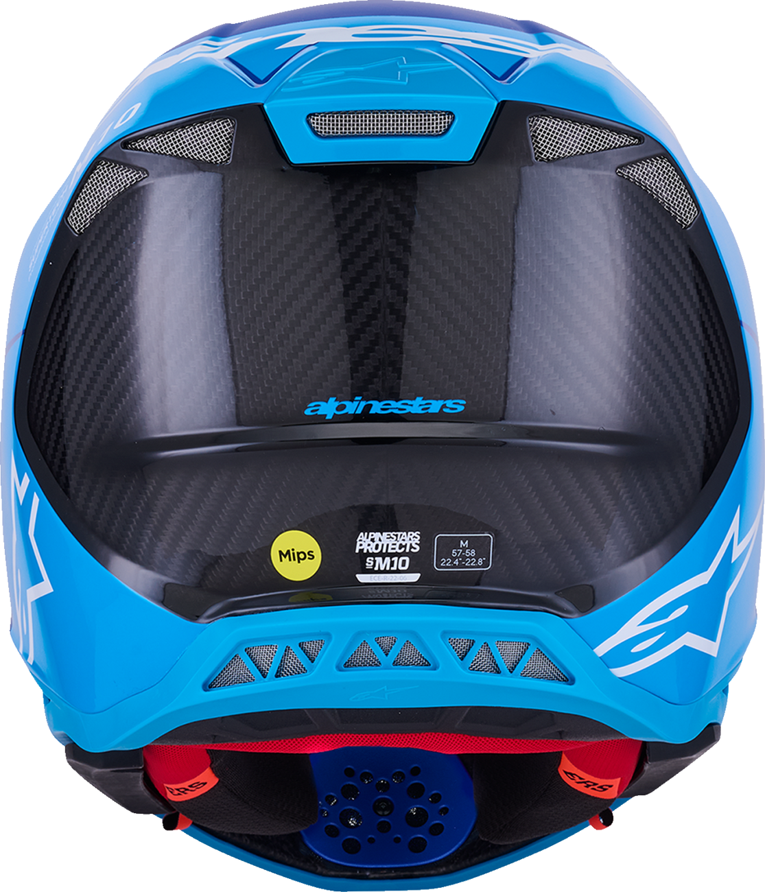ALPINESTARS, Alpinestars Supertech M10 Helmet - Flood Blue/Black Carbon, Small (Part No. 8301023-7282-S)