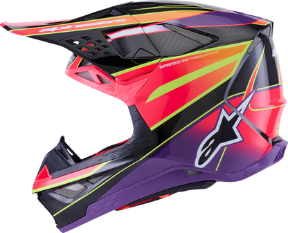 ALPINESTARS, Alpinestars Supertech M10 Helmet - MIPS® Era - Gloss Pink/Violet/Yellow Fluo - 2XL