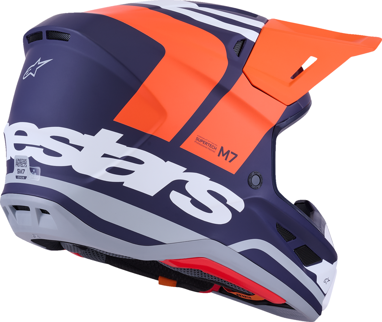 ALPINESTARS, Alpinestars SM7 Helmet Core - Matte Orange/Blue XS (Part Number 8301826-408)
