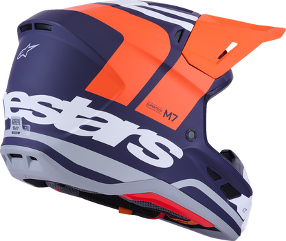 ALPINESTARS, Alpinestars SM7 Helmet Core - Matte Orange/Blue XS (Part Number 8301826-408)