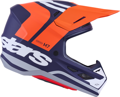 ALPINESTARS, Alpinestars SM7 Helmet Core - Matte Orange/Blue XS (Part Number 8301826-408)