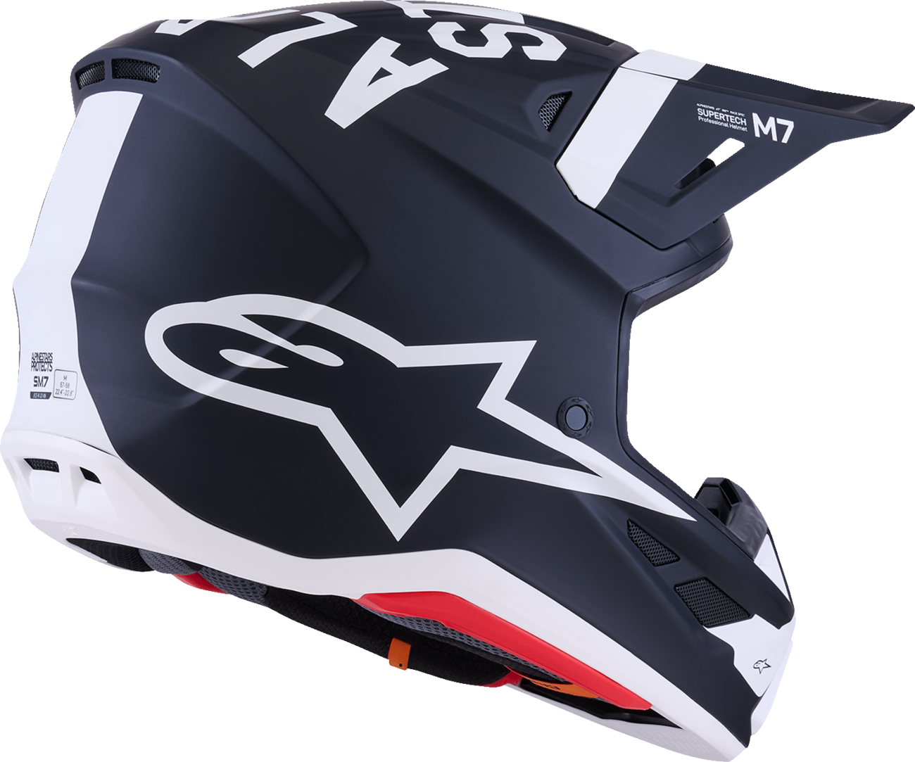 ALPINESTARS, Alpinestars SM7 Dasher Motorcycle Helmet - Matte Black/White, Medium