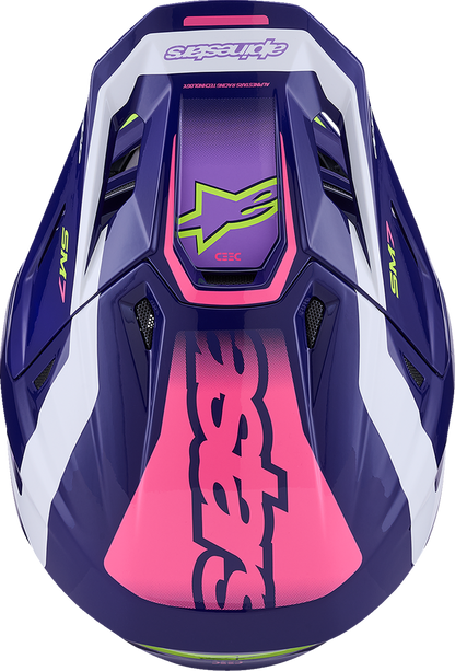 ALPINESTARS, Alpinestars SM7 Helmet - Deed Gloss Purple/Pink Large - Enhanced Impact Protection and Ventilation