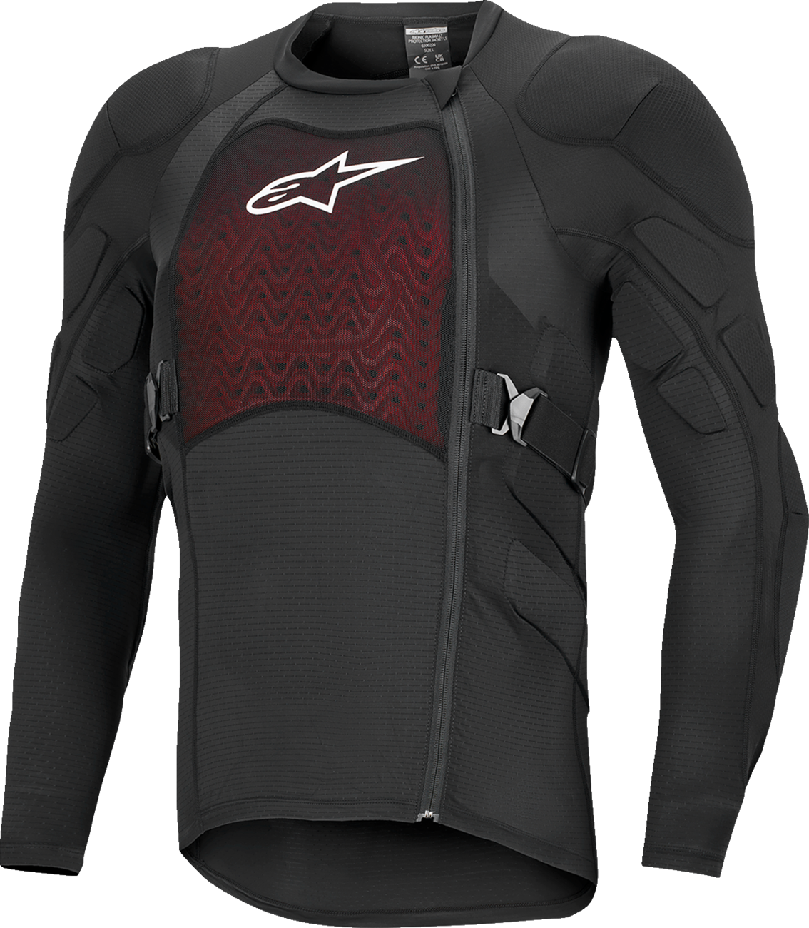 Alpinestars Bionic Plasma LT jacket in black and white, long-sleeve motorcycle riding jacket, size small, with protective armor details.