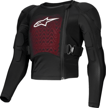 Alpinestars Youth Bionic Plasma LT motorcycle jacket in black and white, size large, with protective armor and lightweight design.