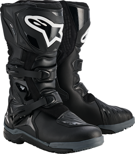 Alpinestars Corozal Adventure Drystar® motorcycle boots in black, US size 7, featuring durable design and protective features.