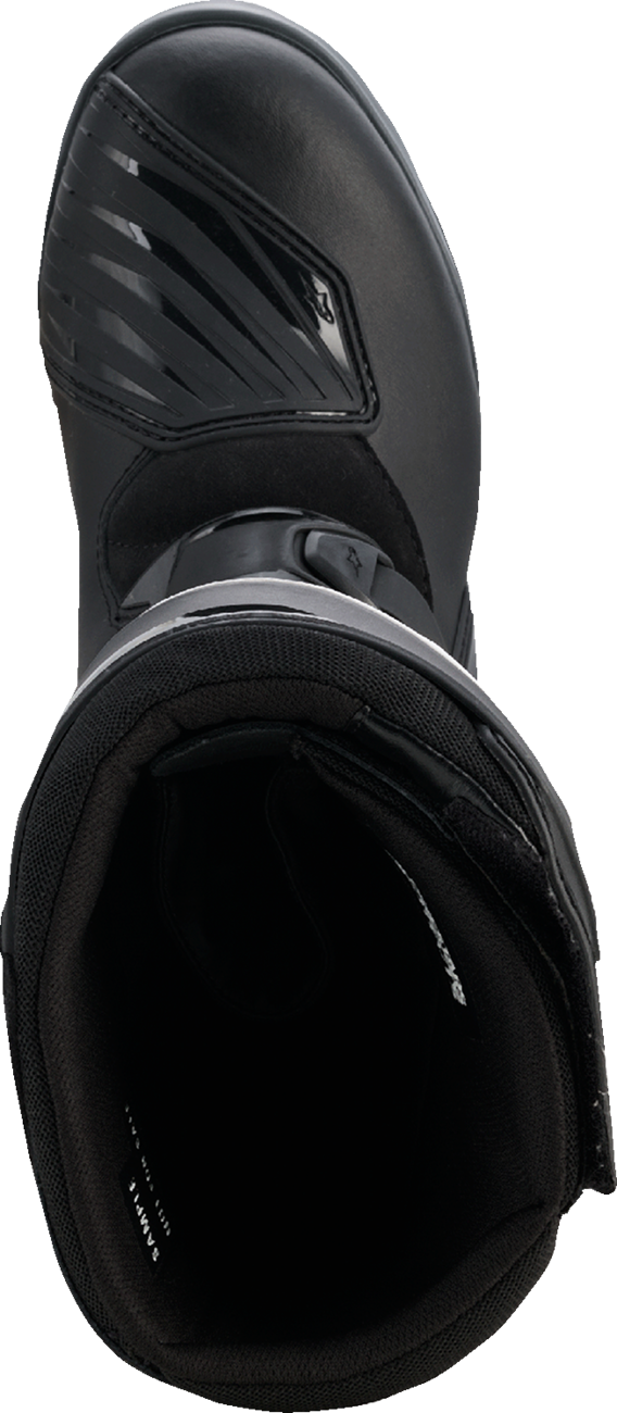 Alpinestars Corozal Adventure Drystar® motorcycle boots in black, US size 7, featuring rugged design and protective features.