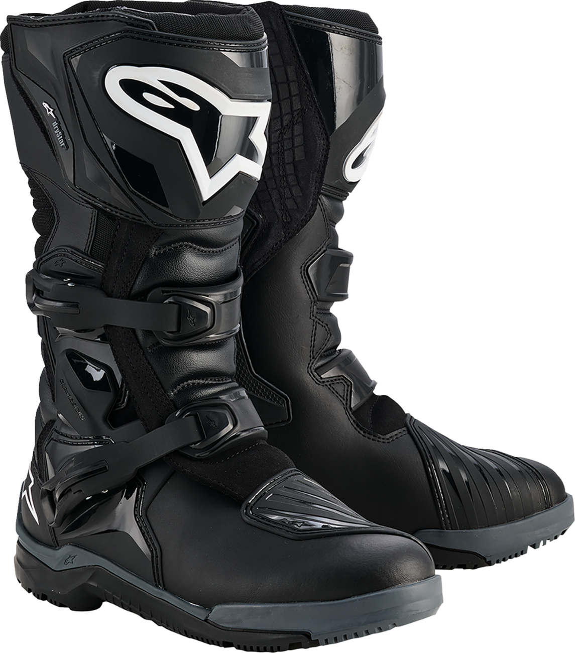 Alpinestars Corozal Adventure Drystar® Boots in black, US size 13, showing rugged motorcycle boot design with protective features.