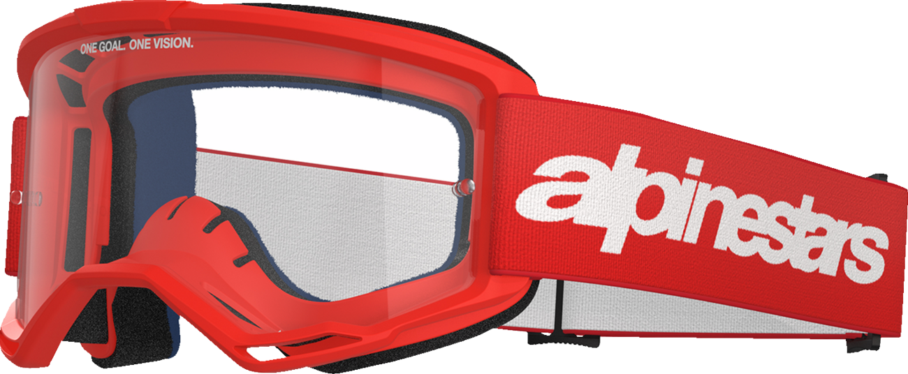 ALPINESTARS GOGGLES, Alpinestars GOGGLES Vision 3 Goggle - Red Frame with Clear Lens, Part 5103325-3067