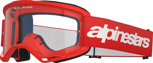 ALPINESTARS GOGGLES, Alpinestars GOGGLES Vision 3 Goggle - Red Frame with Clear Lens, Part 5103325-3067