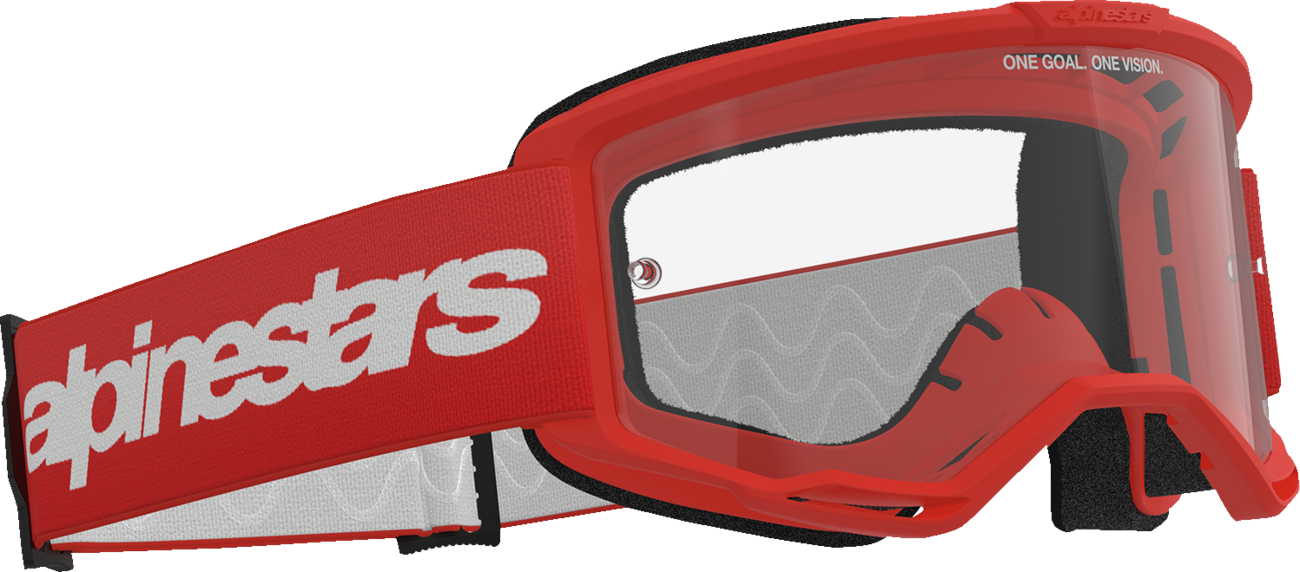 ALPINESTARS GOGGLES, Alpinestars GOGGLES Vision 3 Goggle - Red Frame with Clear Lens, Part 5103325-3067