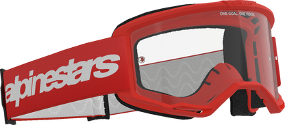 ALPINESTARS GOGGLES, Alpinestars GOGGLES Vision 3 Goggle - Red Frame with Clear Lens, Part 5103325-3067