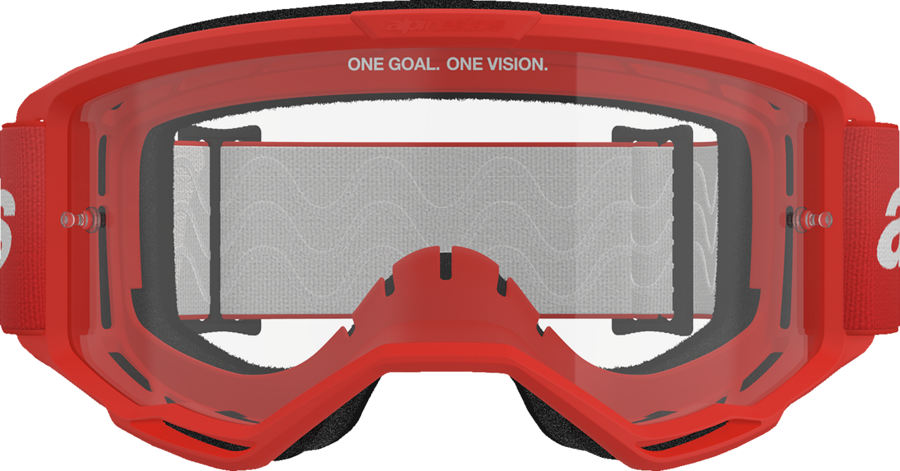 ALPINESTARS GOGGLES, Alpinestars GOGGLES Vision 3 Goggle - Red Frame with Clear Lens, Part 5103325-3067