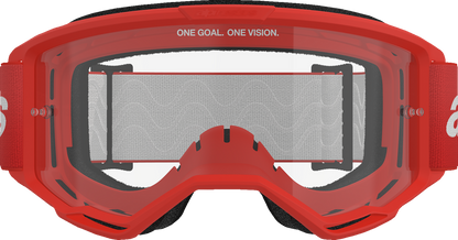 ALPINESTARS GOGGLES, Alpinestars GOGGLES Vision 3 Goggle - Red Frame with Clear Lens, Part 5103325-3067