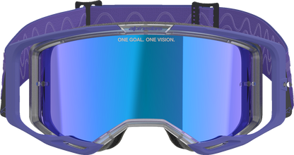 ALPINESTARS GOGGLES, Alpinestars GOGGLES Vision 8 Goggle – Purple Frame with Blue Mirror Lens, Part 5101625-3116