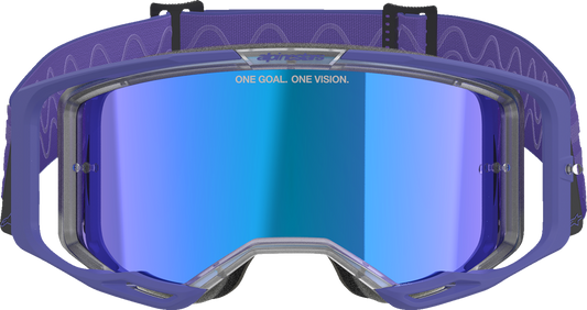 ALPINESTARS GOGGLES, Alpinestars GOGGLES Vision 8 Goggle – Purple Frame with Blue Mirror Lens, Part 5101625-3116