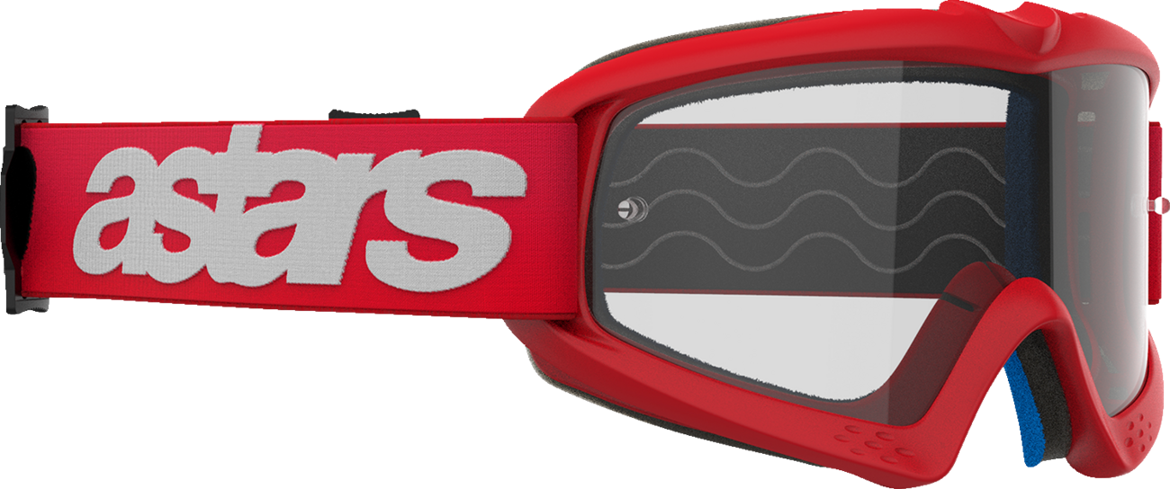 Alpinestars Youth Vision Goggle Blaze Red with Clear Lens, motocross goggles with adjustable strap and protective frame
