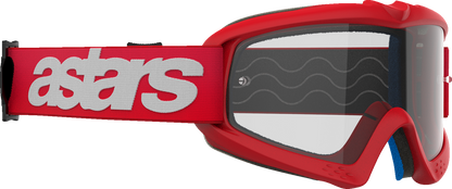 Alpinestars Youth Vision Goggle Blaze Red with Clear Lens, motocross goggles with adjustable strap and protective frame