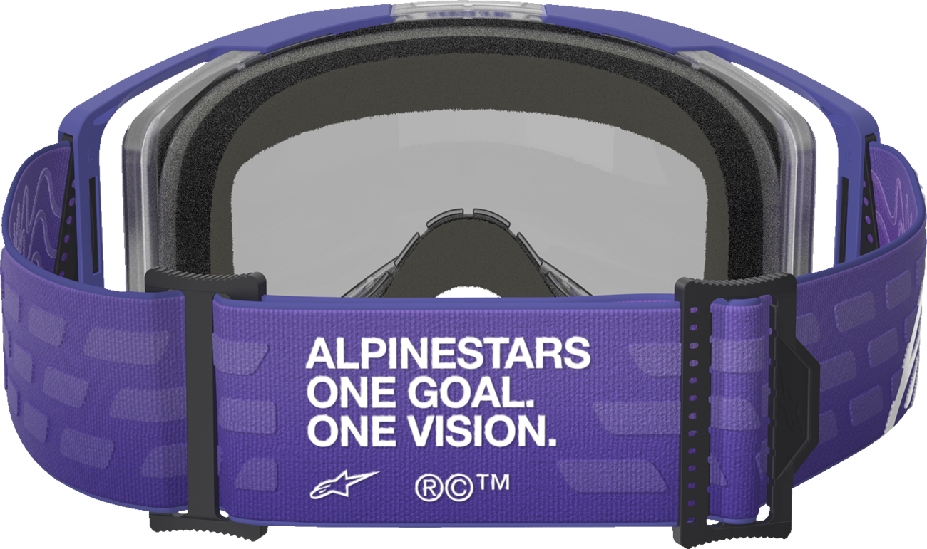 ALPINESTARS GOGGLES, Alpinestars GOGGLES Vision 8 Goggle – Purple Frame with Blue Mirror Lens, Part 5101625-3116