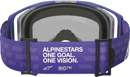 ALPINESTARS GOGGLES, Alpinestars GOGGLES Vision 8 Goggle – Purple Frame with Blue Mirror Lens, Part 5101625-3116